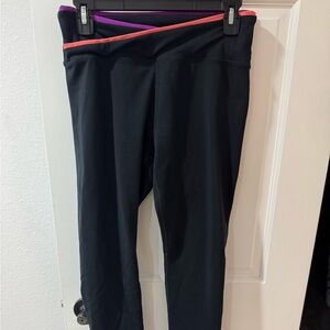 Cycle House Crossover‎ Waist Black Leggings - Women’s Large